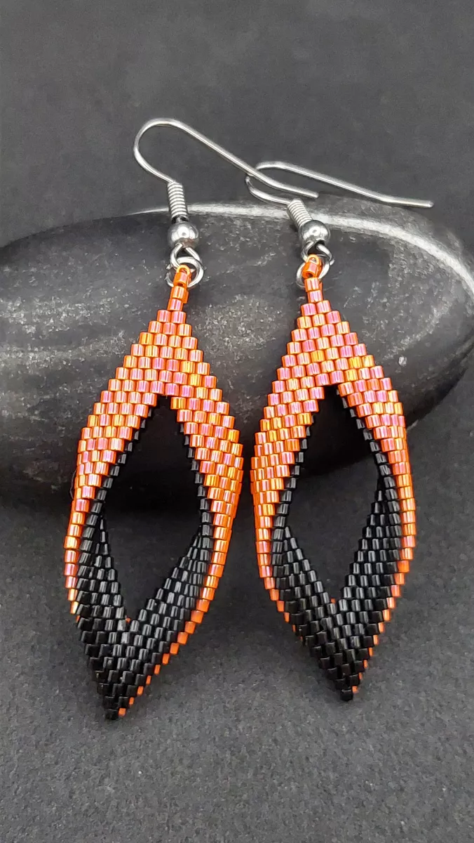 RHOMBUS - ORANŽOVOČERNÝ - Tmavě oranžová, černá lesklá